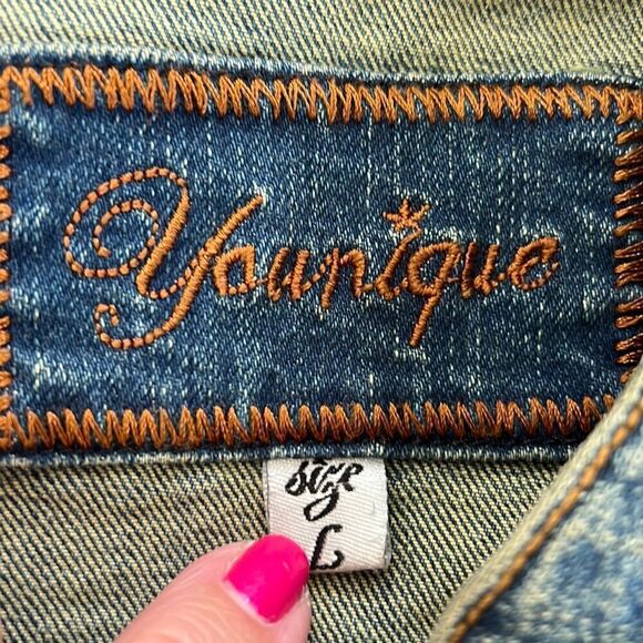 Yonique Embellished Denim Jacket Junior L - Picture 11 of 11